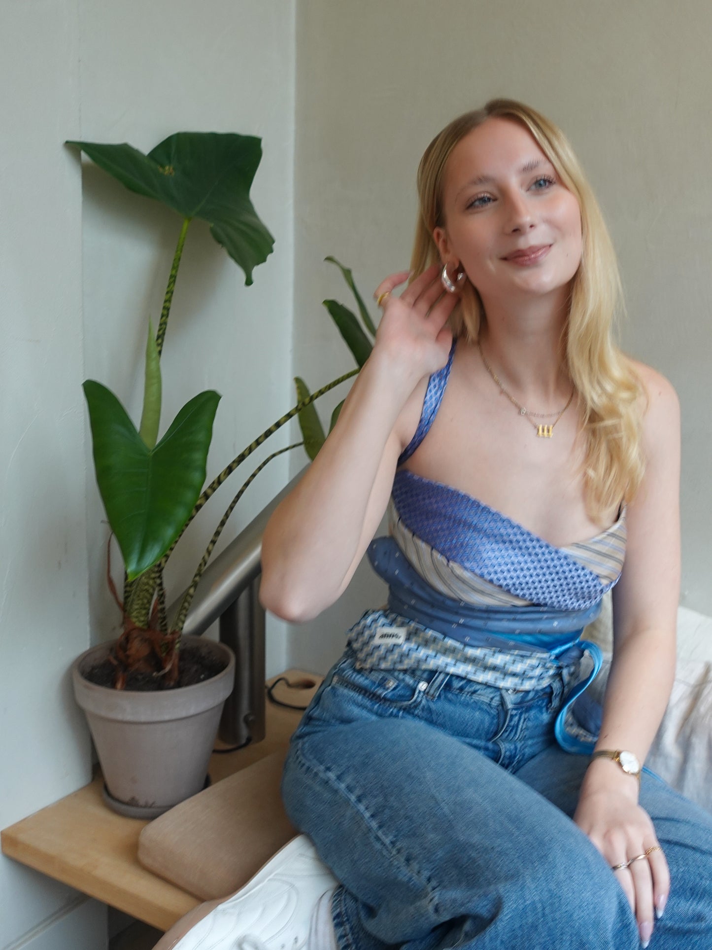 Tie Top in 'Bright Ocean'