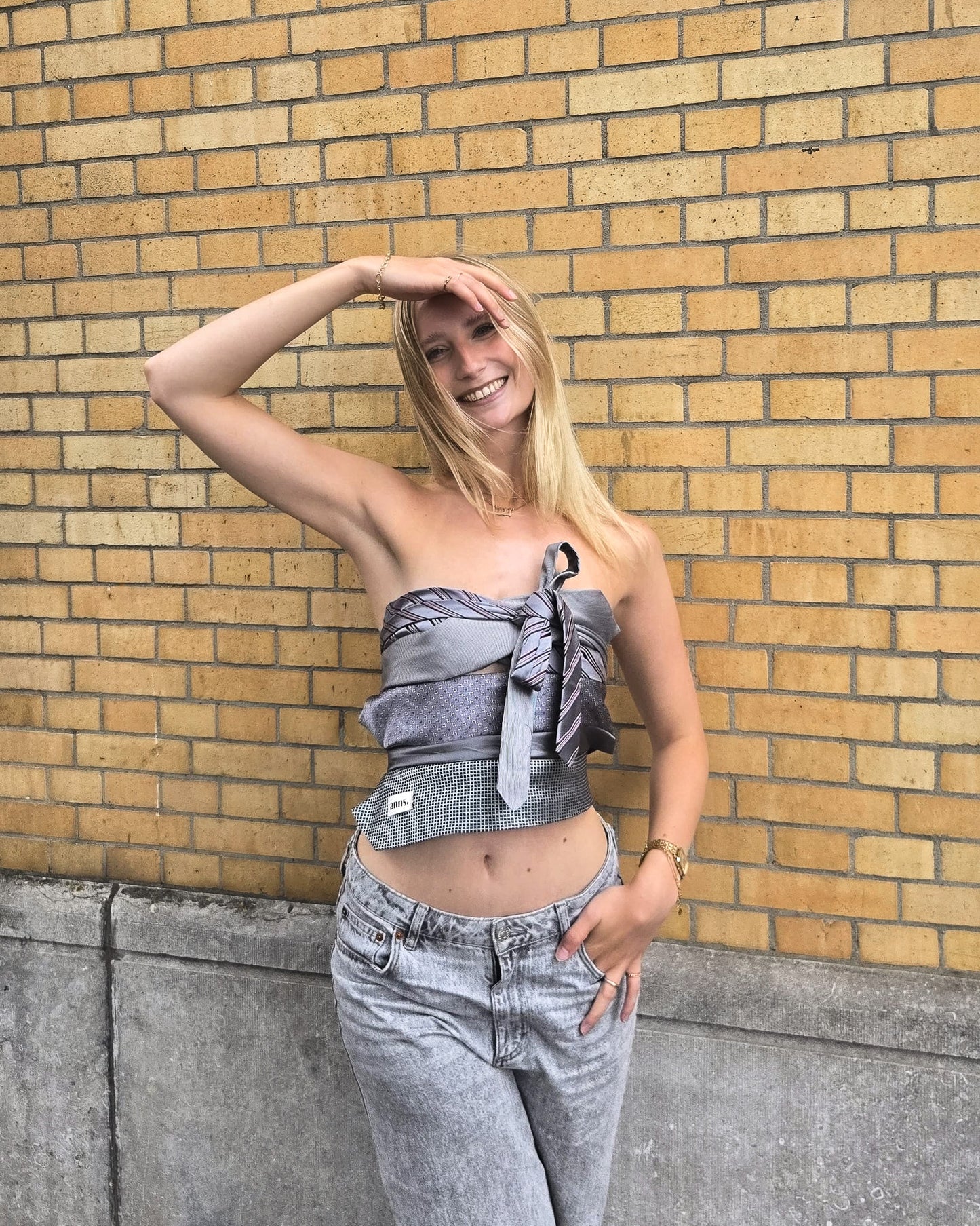 Tie Top in 'Silver Lining'