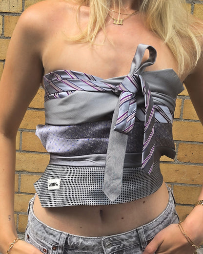 Tie Top in 'Silver Lining'